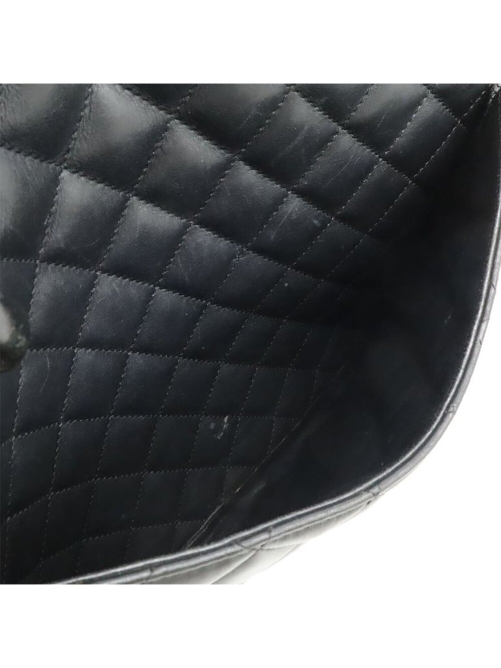 Chanel Cambon Line CC Logo Large Tote Shoulder Bag Soft Calf Black Pink Silver - Picture 8 of 9